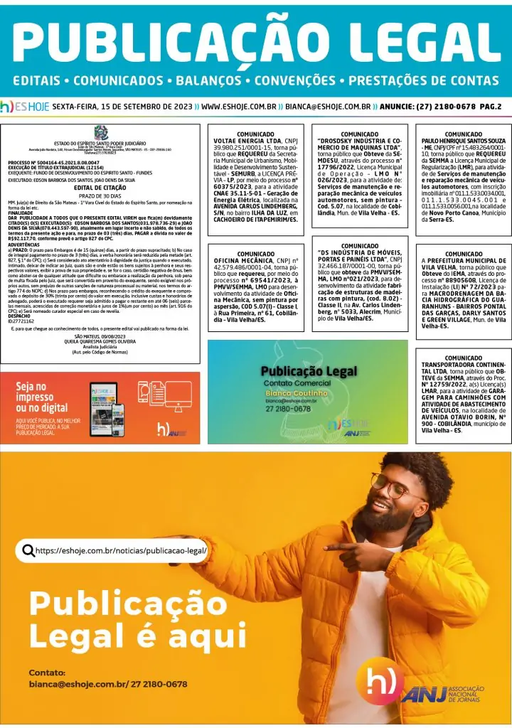 Publicação Legal 15/09/2023