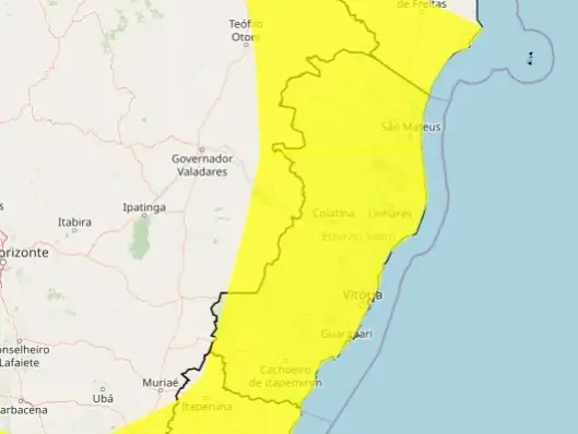 Fim de semana será de tempo instável; Inmet emite alerta para o ES