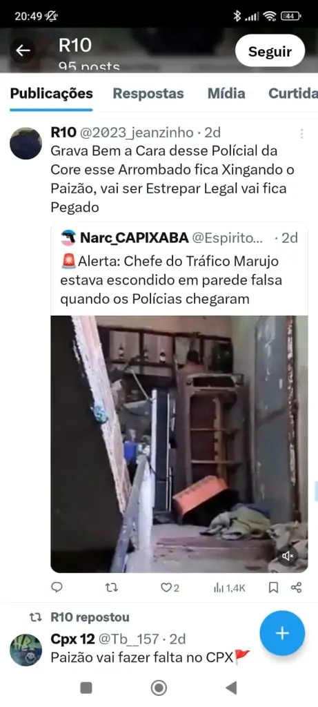 Marujo: com menção ao PCV, jovem usava redes sociais para ameaçar policiais Marujo: com menção ao PCV, jovem usava redes sociais para ameaçar policiais