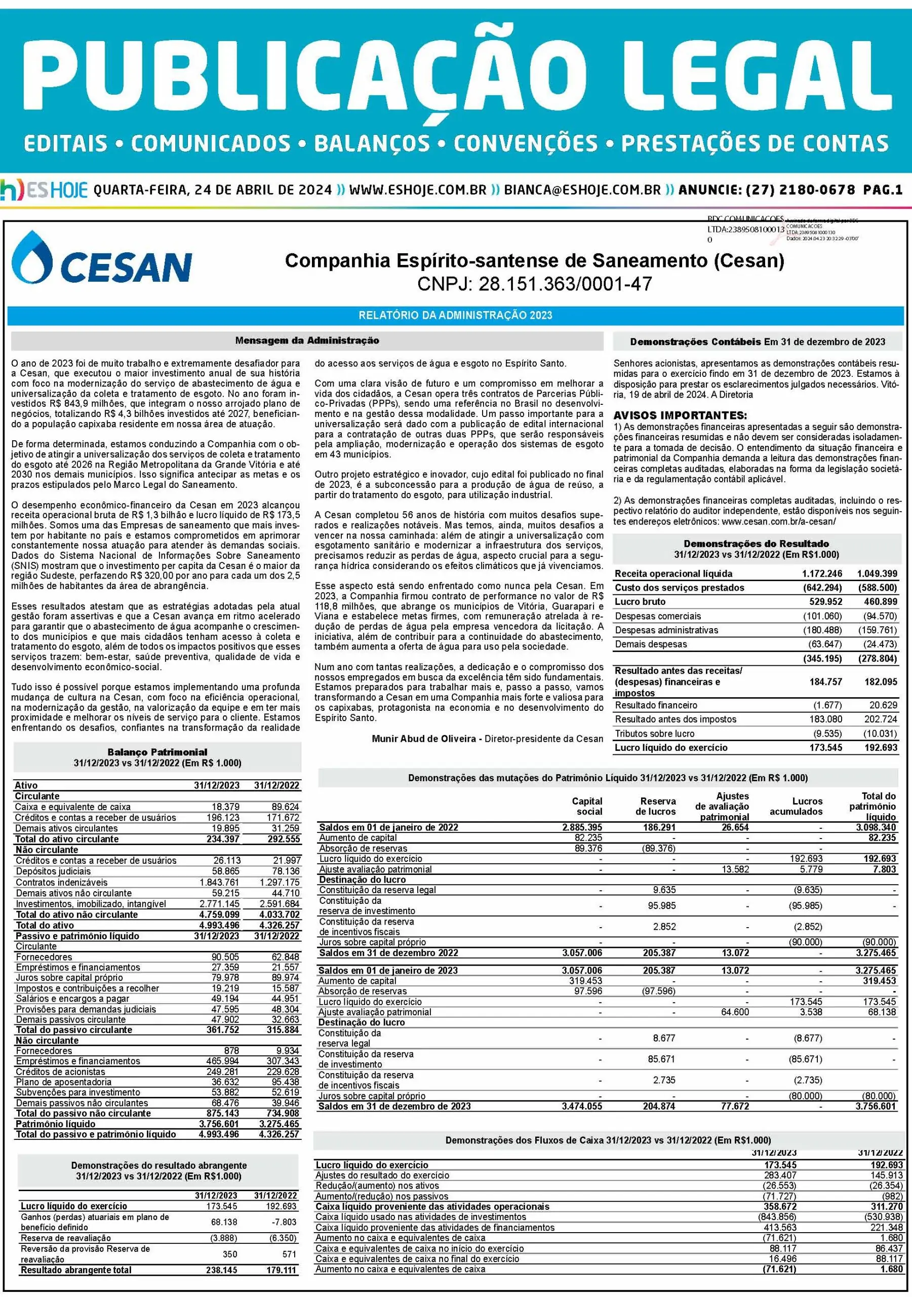 Publicação Legal 24/04/2024