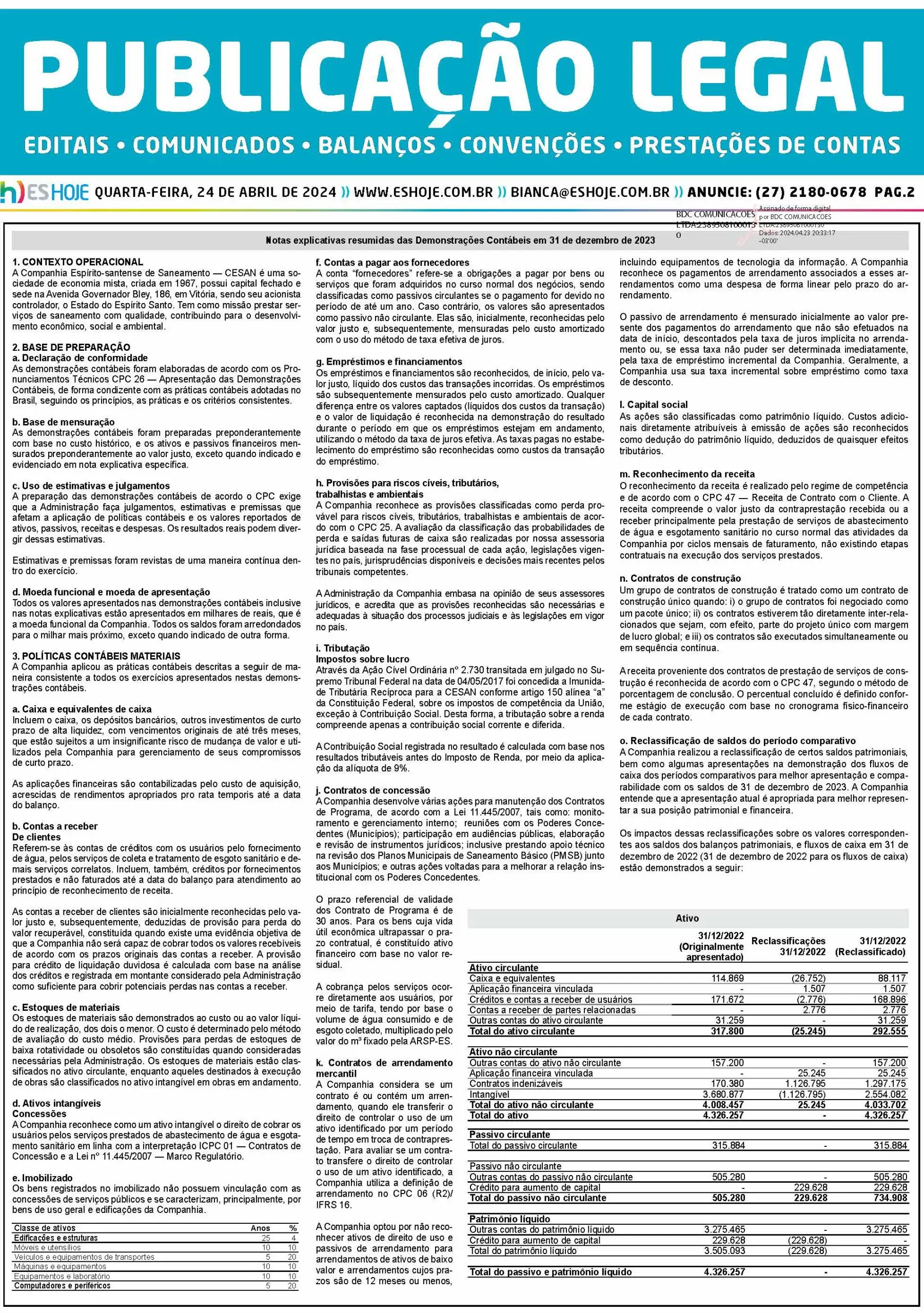 Publicação Legal 24/04/2024