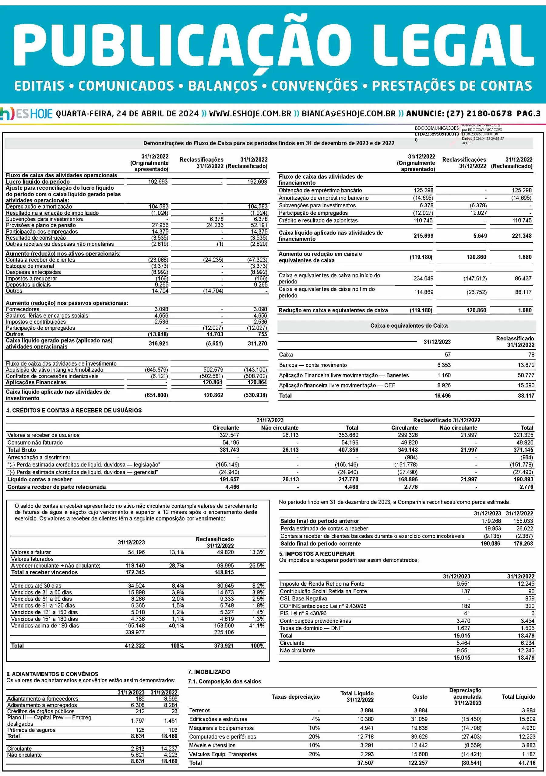 Publicação Legal 24/04/2024