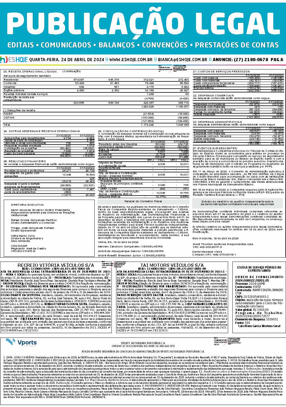 Publicação Legal 24/04/2024