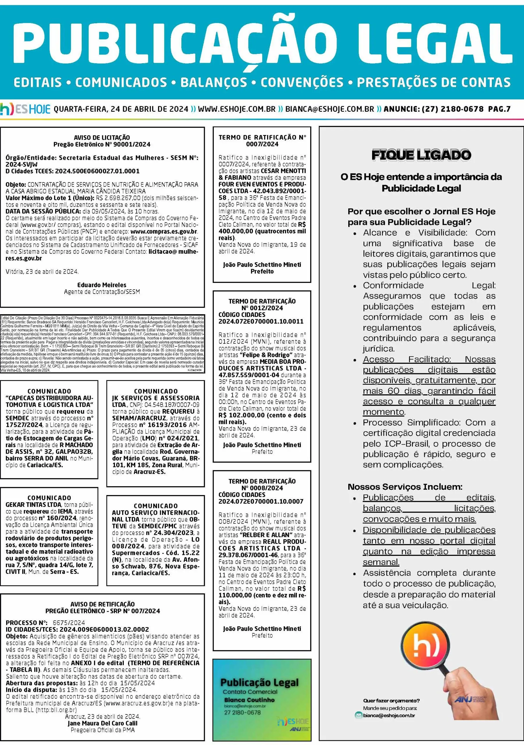 Publicação Legal 24/04/2024