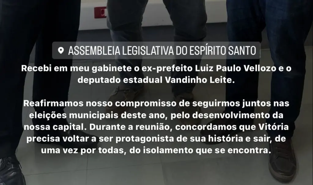 Tyago e Luiz Paulo fazem novo ato reafirmando parceria em Vitória