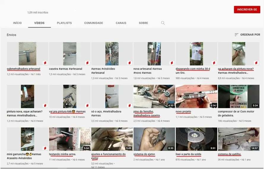 Rede criminosa tinha mais de mil vídeos ensinando a fabricar armas de fogo