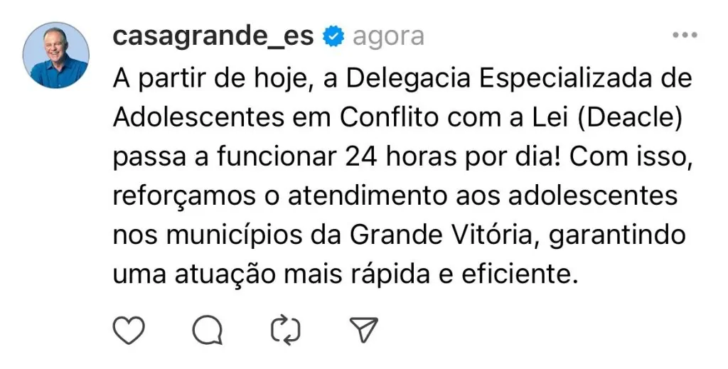 Delegacia do Adolescente passa a funcionar 24 horas, anuncia governador