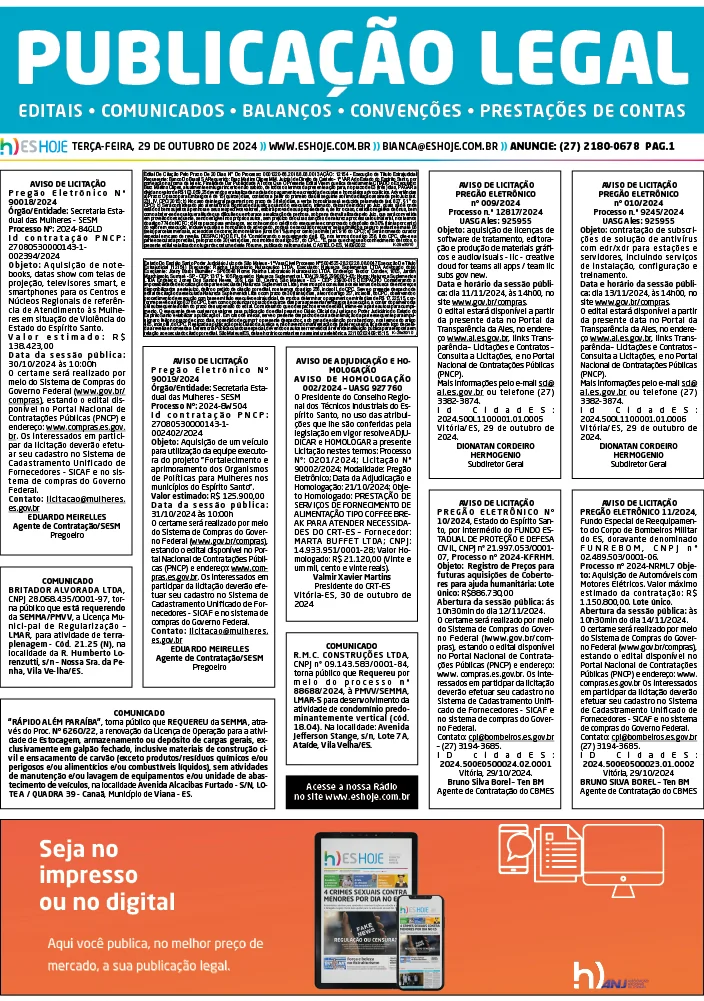 Publicação Legal 30/10/2024