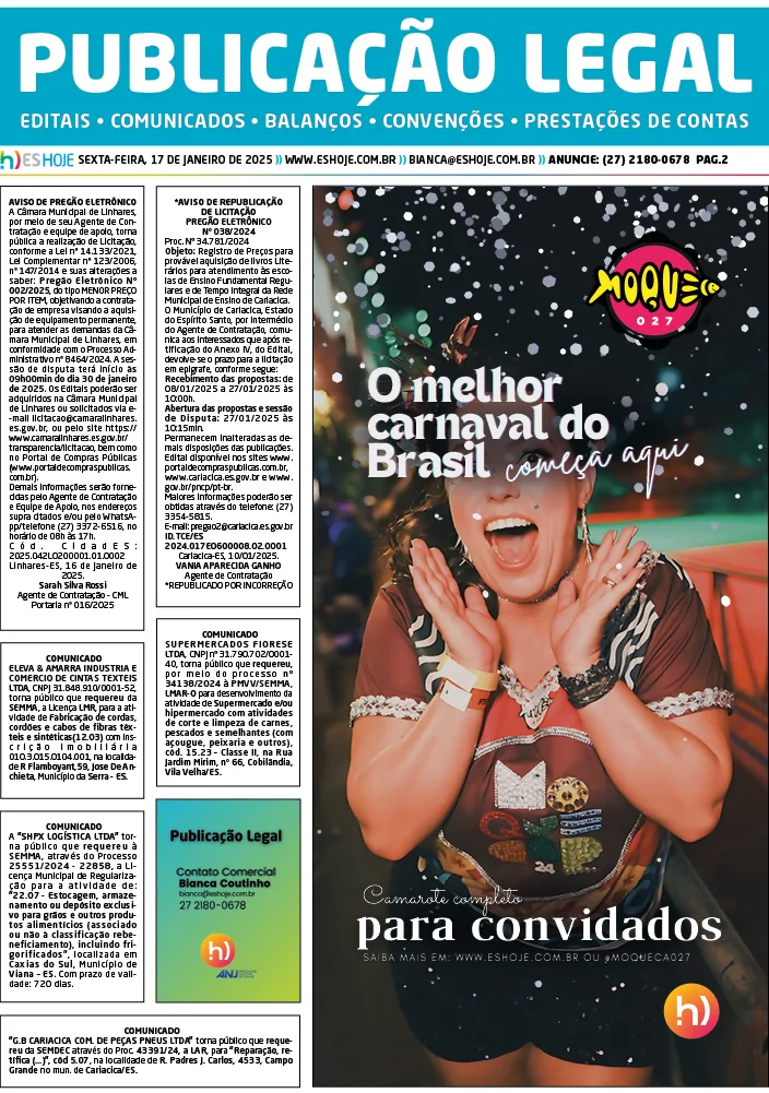 Publicação Legal 17/01/2025