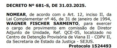 Sejus burla decisão do MPC-ES e nomeia desqualificados como diretores adjuntos