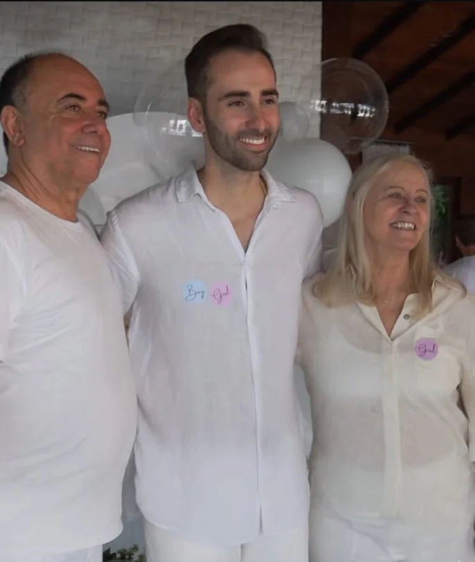 Marcella e Marcos Paulo fazem Chá Revelação do primeiro baby do casal