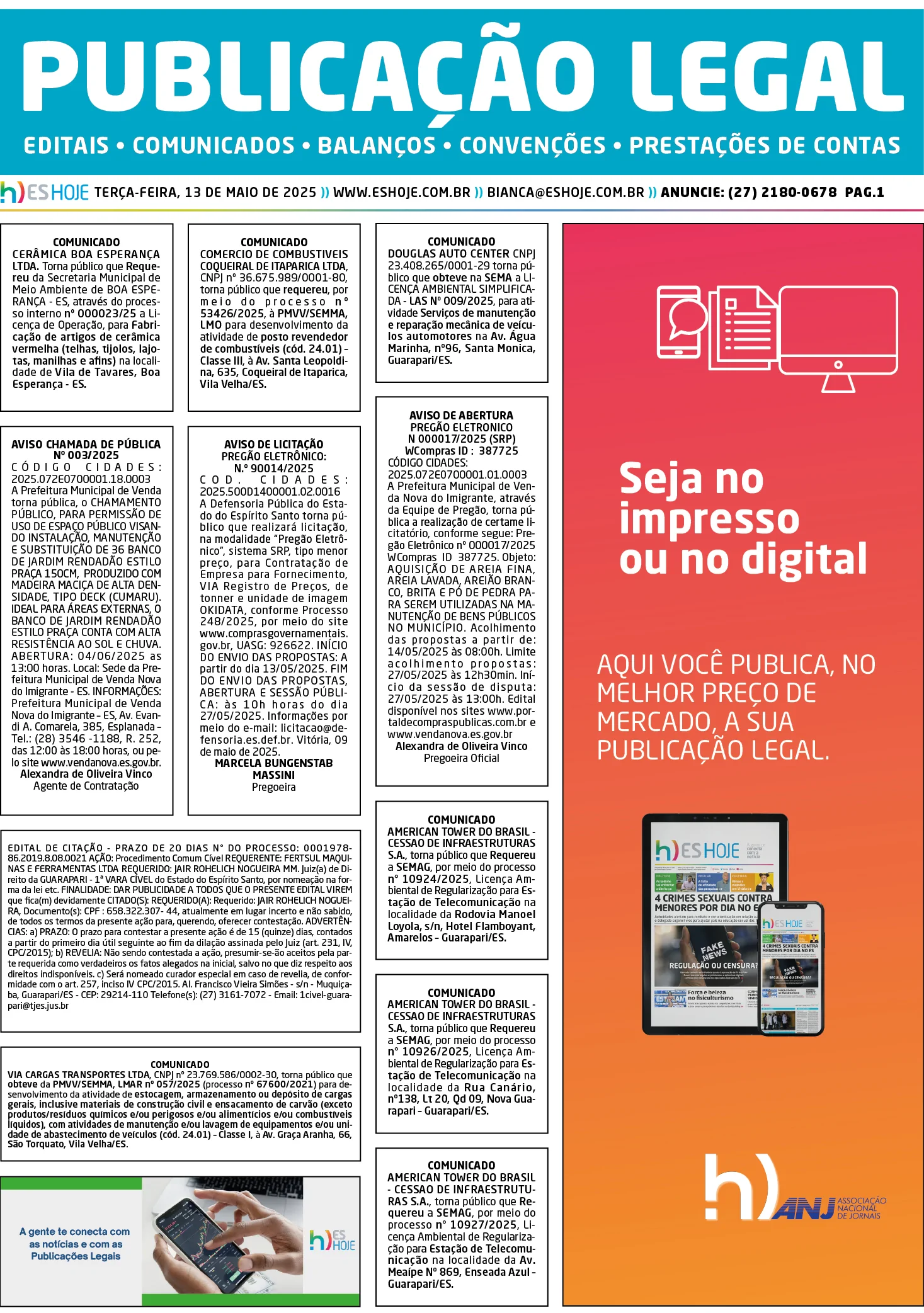 Publicação Legal 13/05/2025