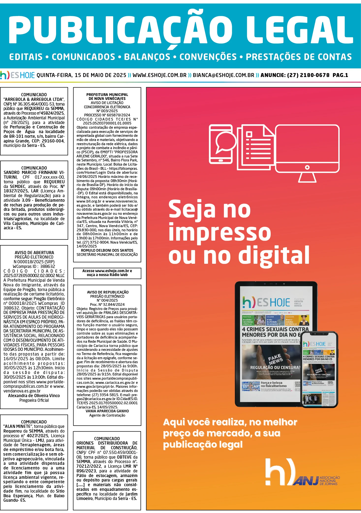 Publicação Legal 15/05/2025