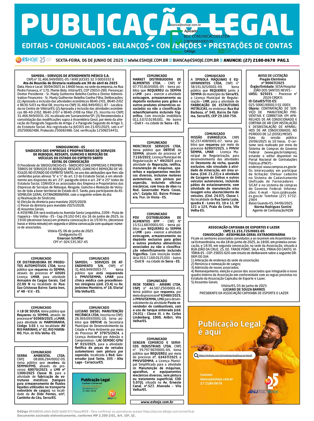 Publicação Legal 06/06/2025