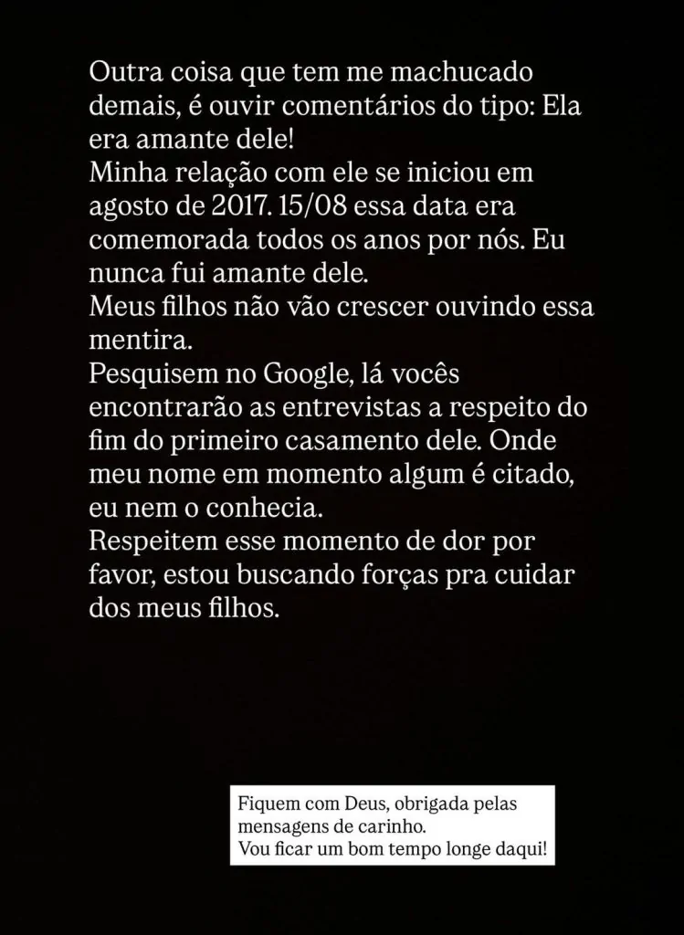 Ex-mulher de Bruno Silva se arrepende de expor polêmica e afirma que agressão “é coisa do passado” Ex-mulher de Bruno Silva se arrepende de expor polêmica e afirma que agressão “é coisa do passado”