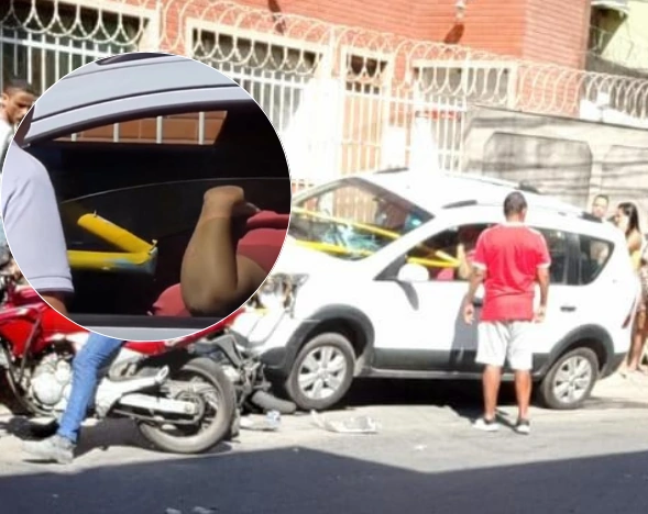 Barra de ferro atravessa para-brisa e quase atinge motorista em Cariacica