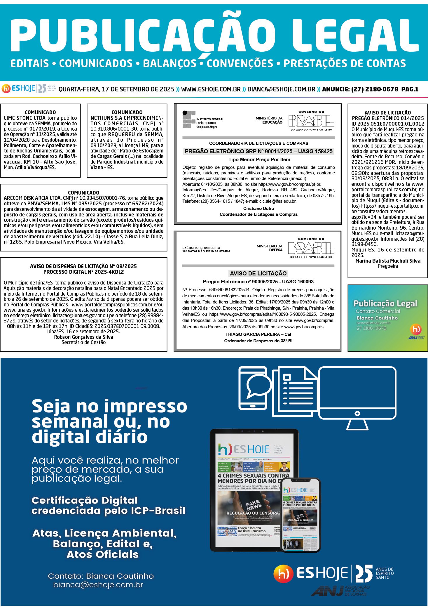 Publicação Legal 17/09/2025 Publicação Legal 17/09/2025
