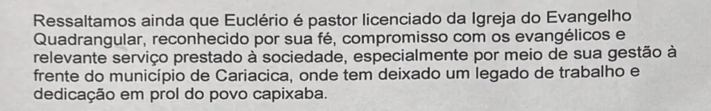 Fórum político evangélico se compromete com Euclério Sampaio também