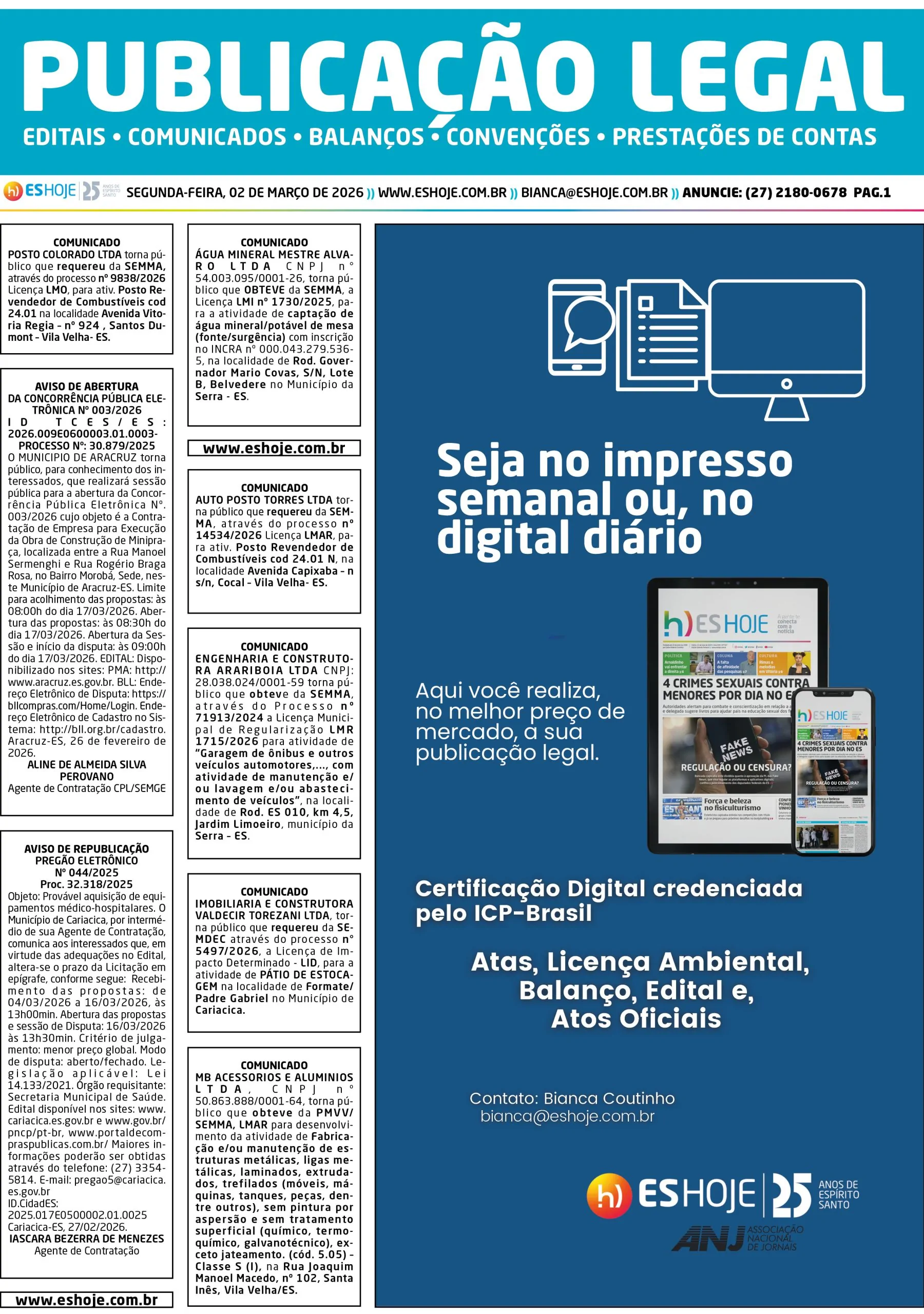 Publicação Legal 02/03/2026