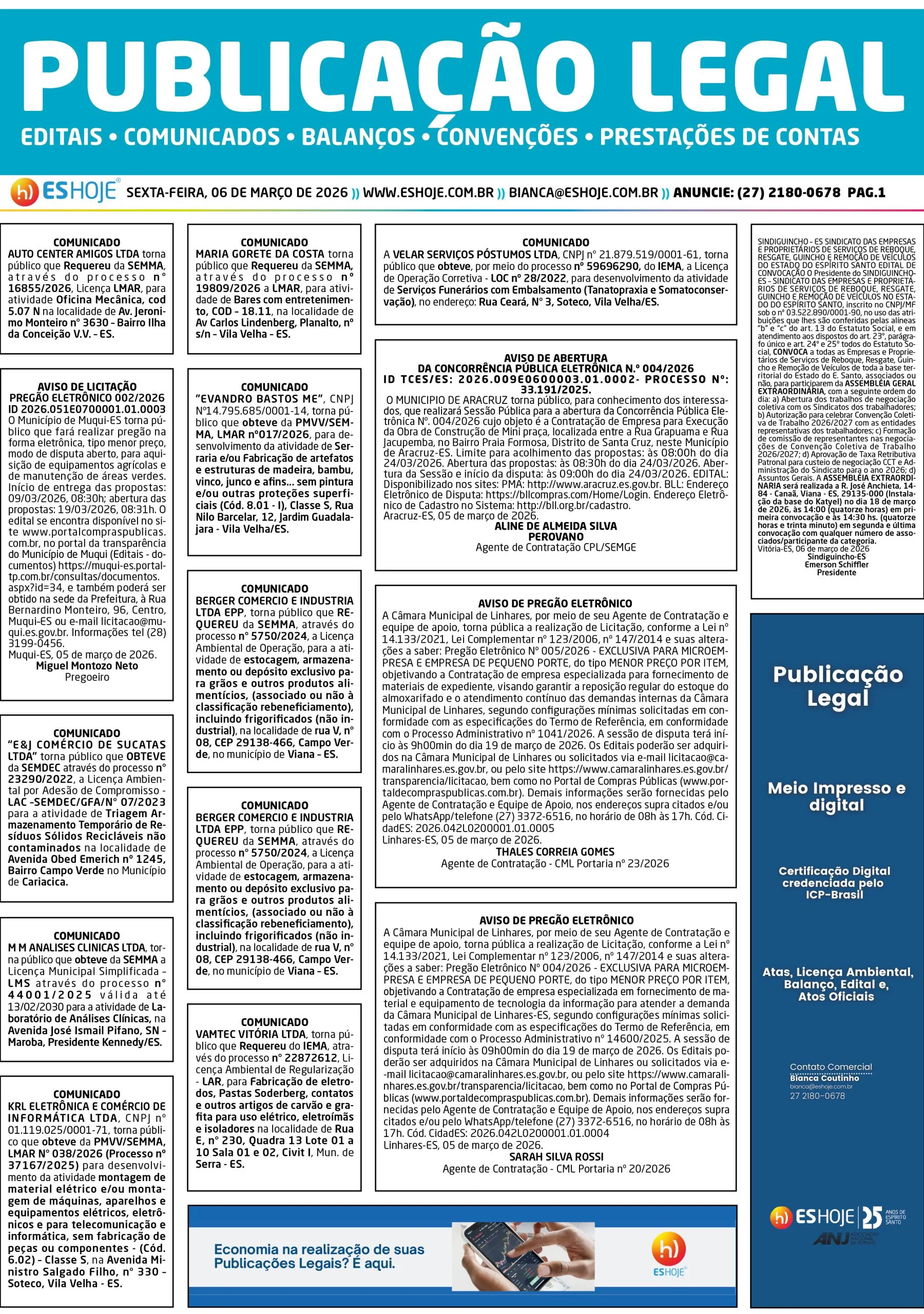 Publicação Legal 06/03/2026