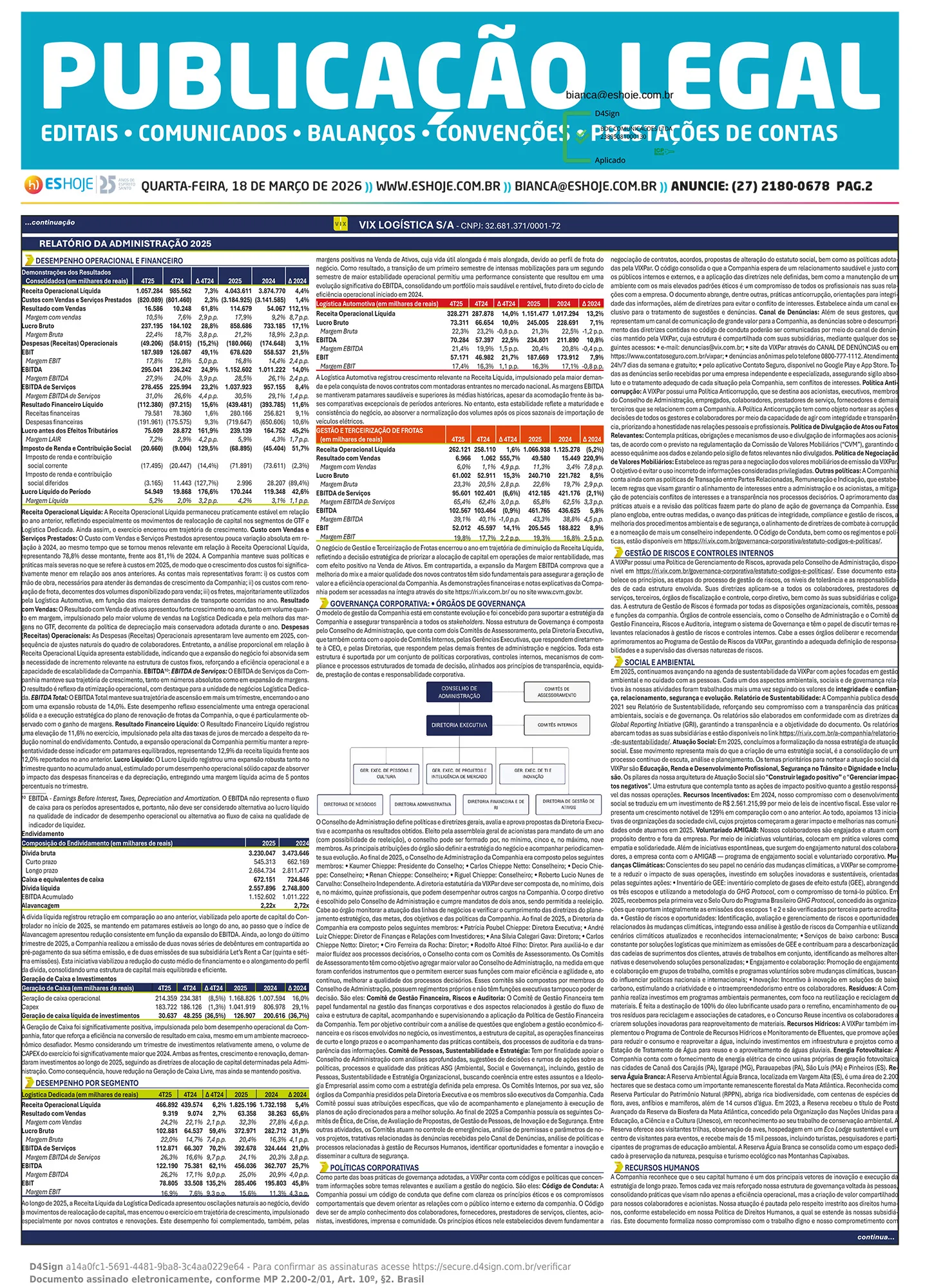 Publicação Legal 18/03/2026
