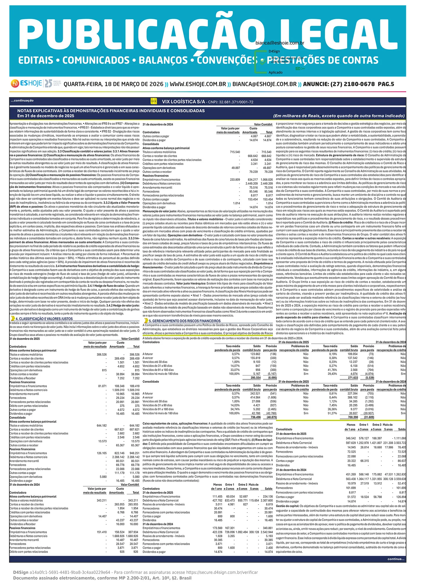 Publicação Legal 18/03/2026