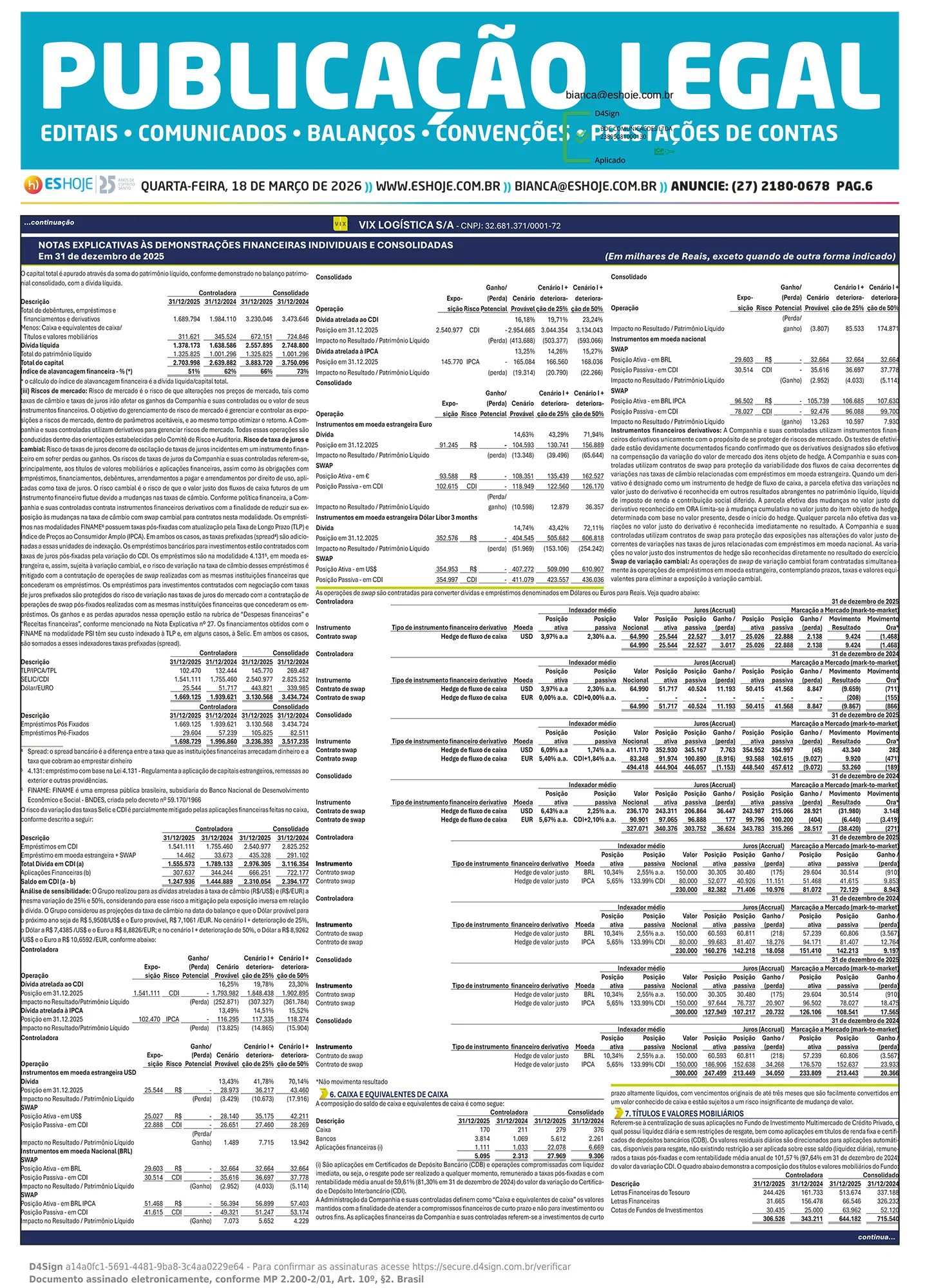Publicação Legal 18/03/2026