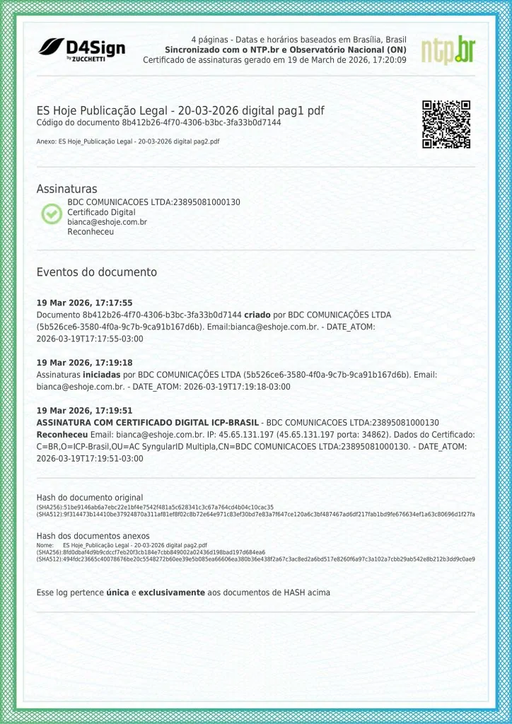 Publicação Legal 20/03/2026