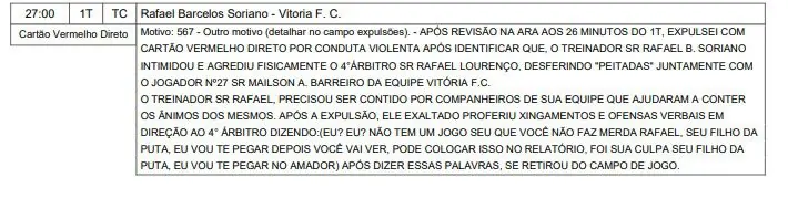 Súmula relata ameaças de Rafael Soriano a arbitragem; TJD analisa formalizar denúncia