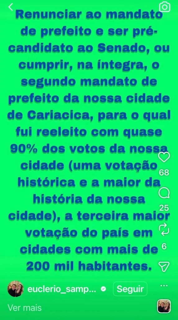 Depois de Arnaldinho, Euclério também decide ficar no mandato de prefeito