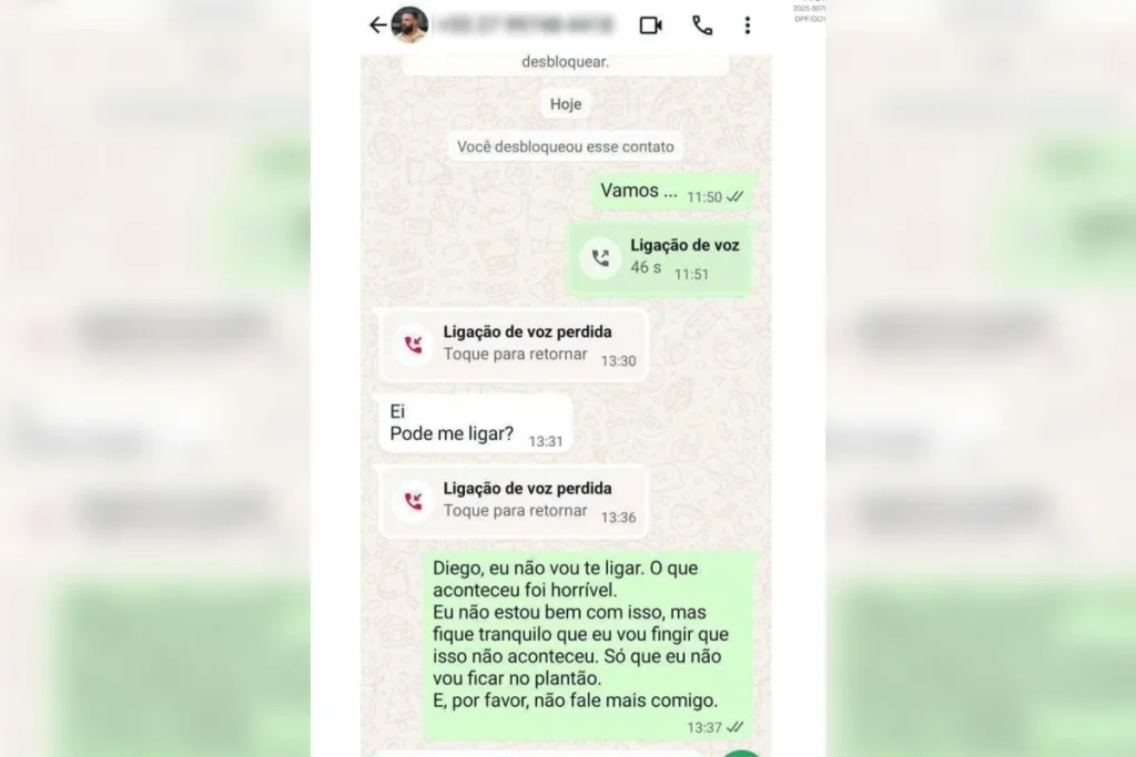 Print mostra como servidora reagiu após assédio de PRF que matou comandante da Guarda de Vitória