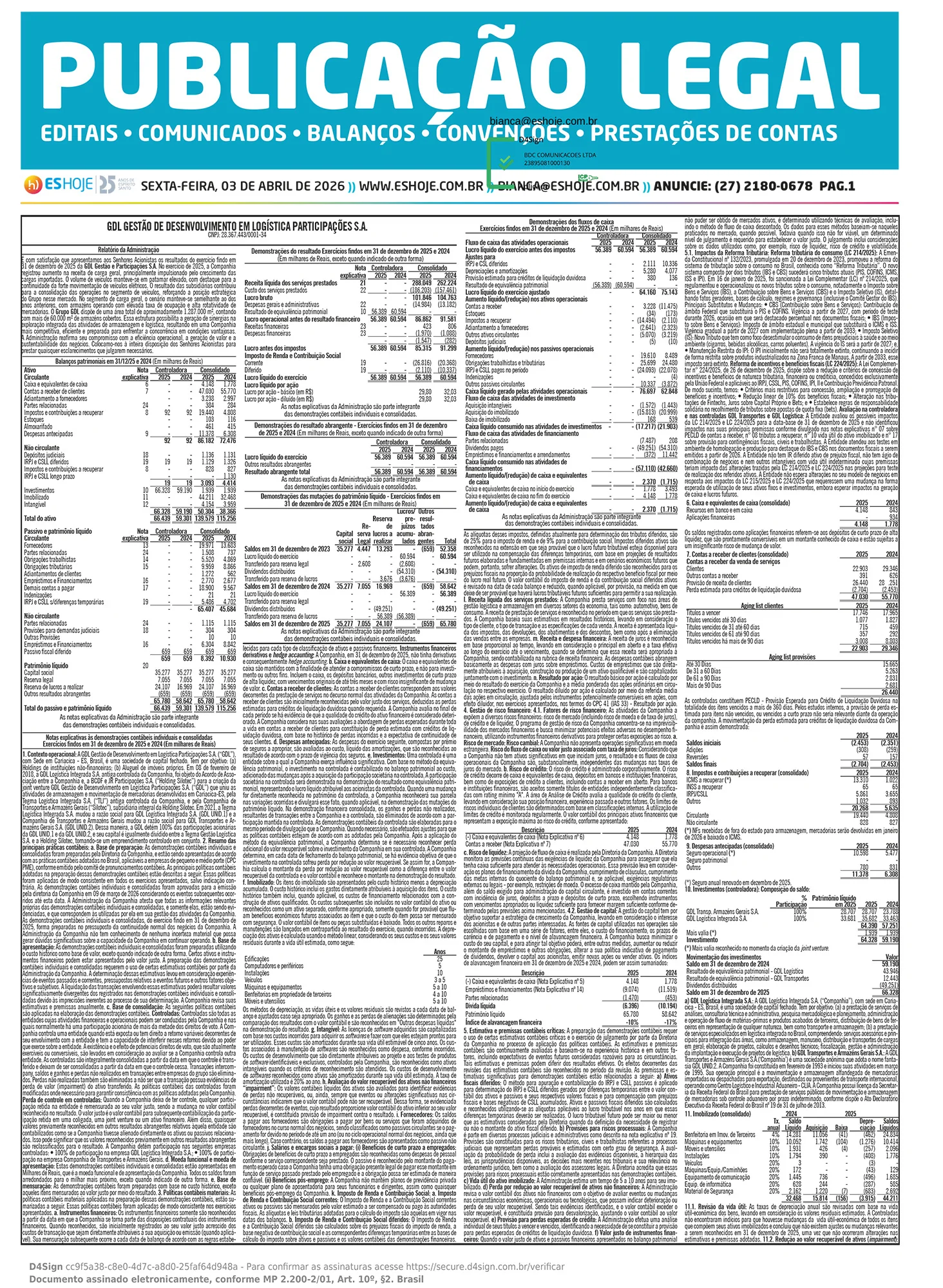 Publicação Legal 03/04/2026