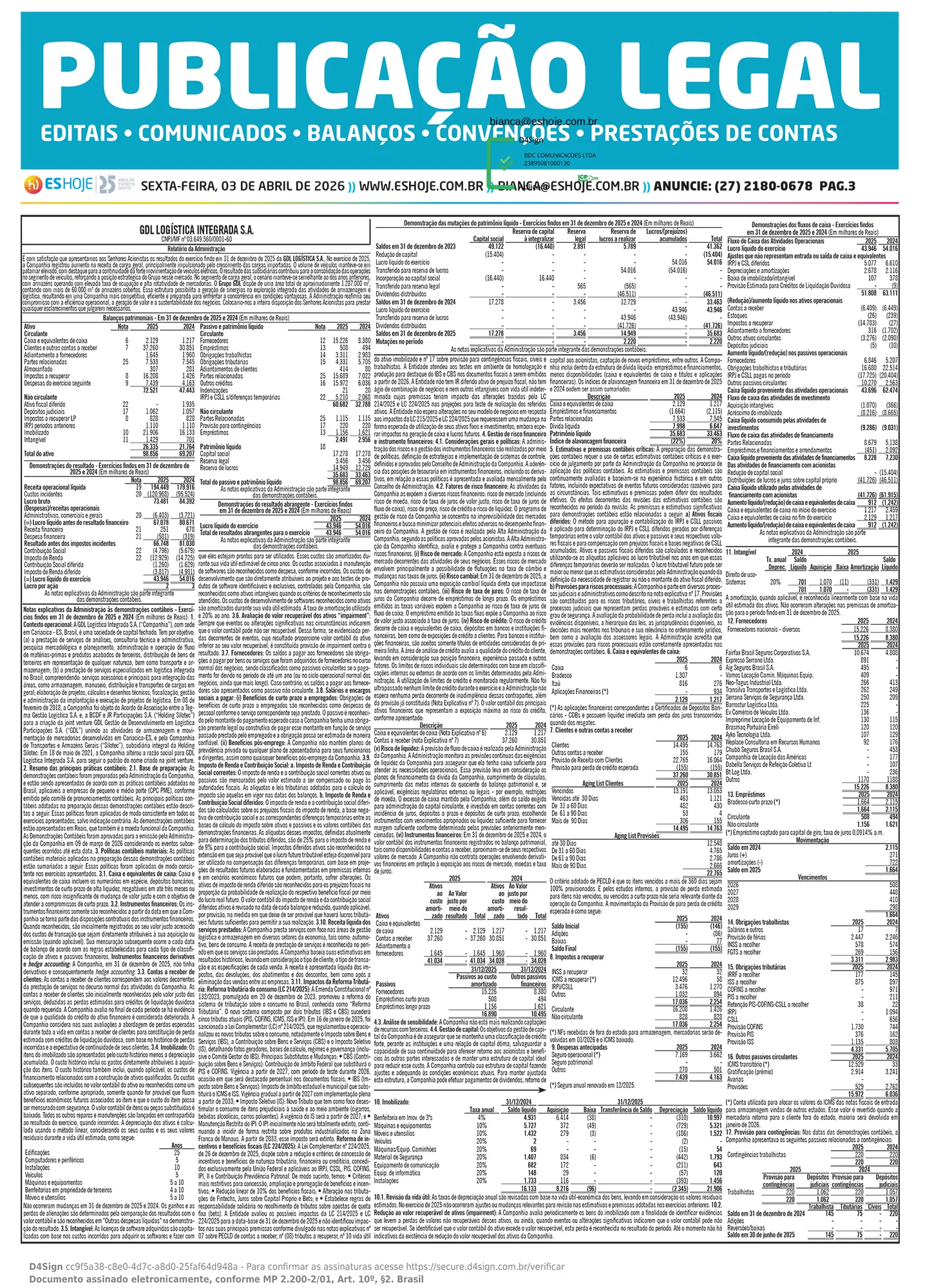 Publicação Legal 03/04/2026