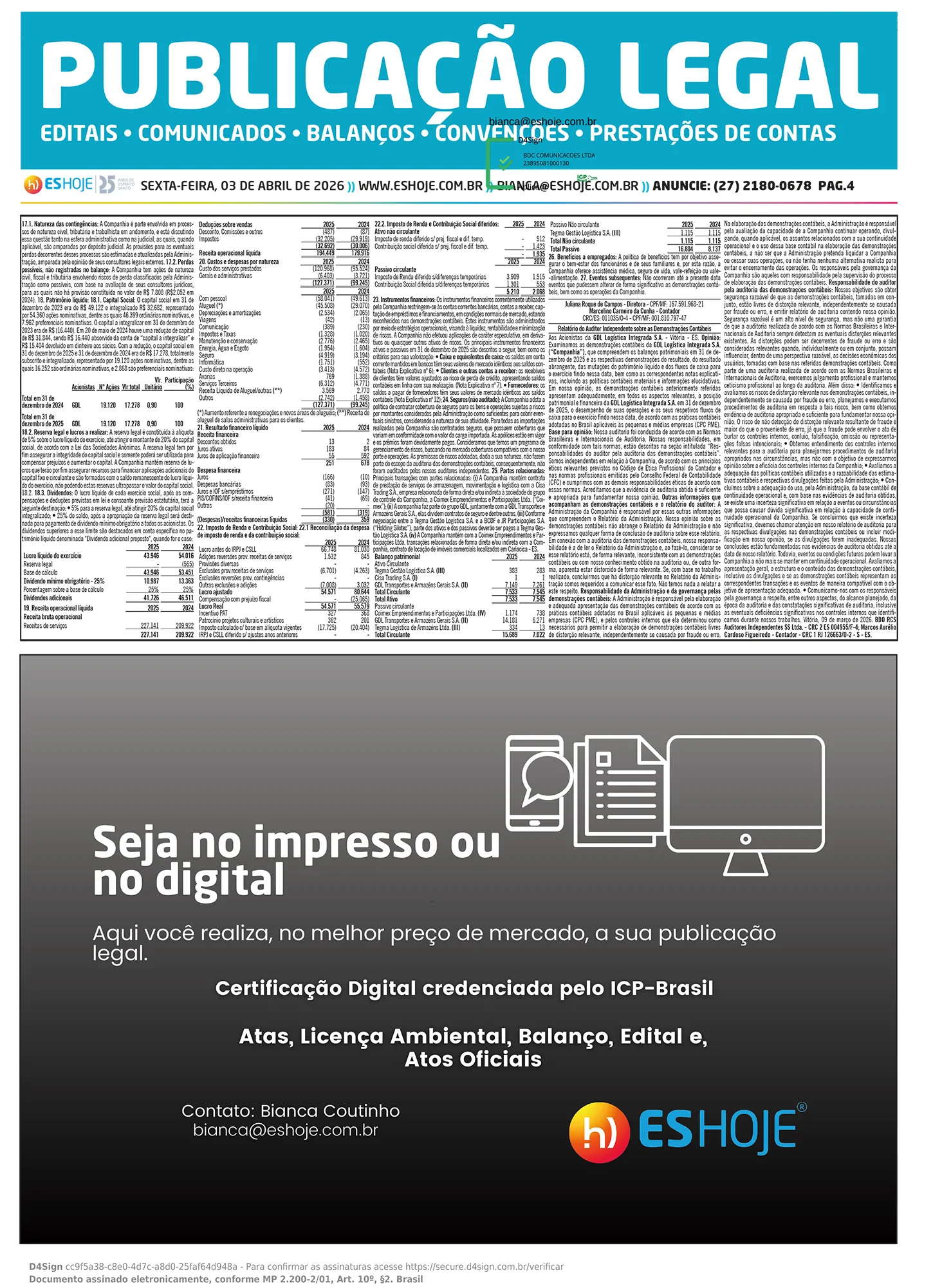 Publicação Legal 03/04/2026