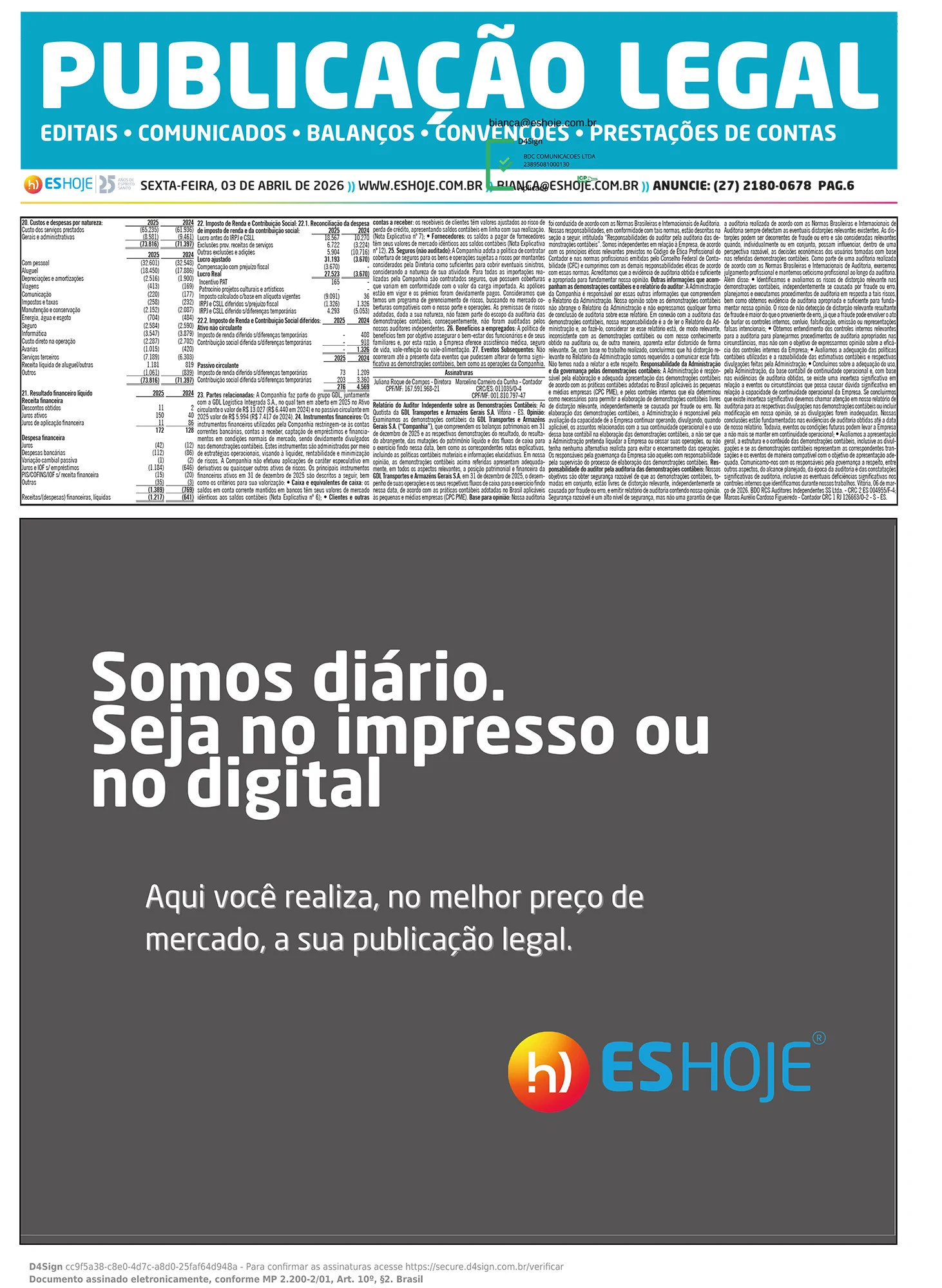 Publicação Legal 03/04/2026