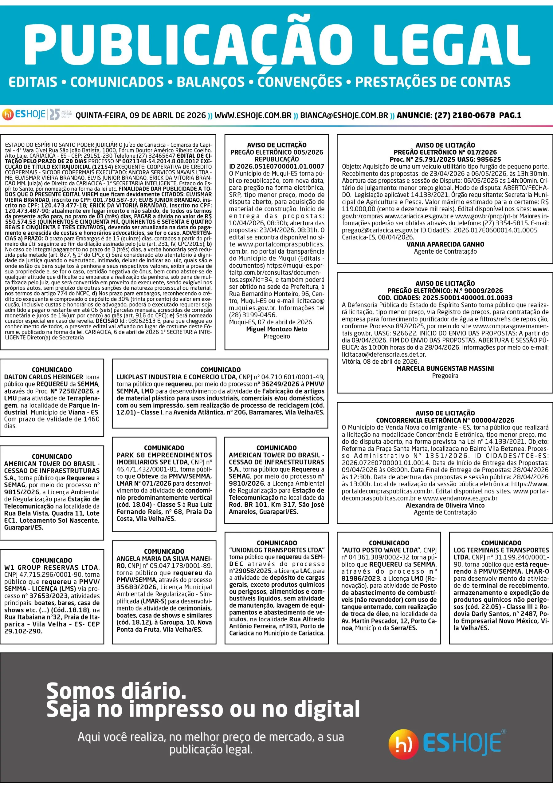 Publicação Legal 09/04/2026