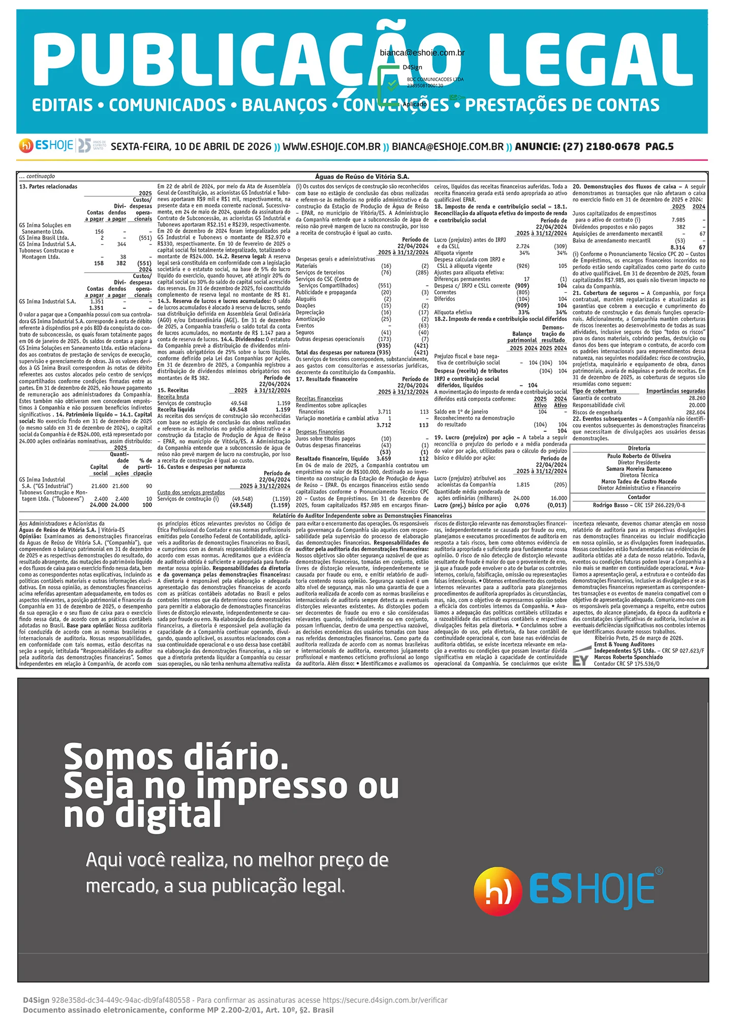 Publicação Legal 10/04/2026