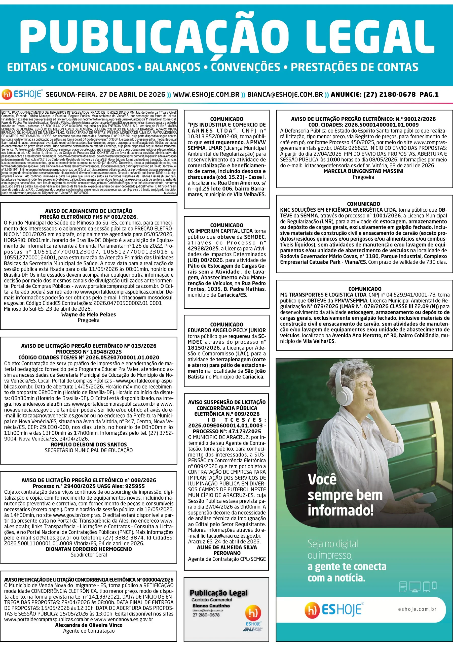 Publicação Legal 27/04/2026