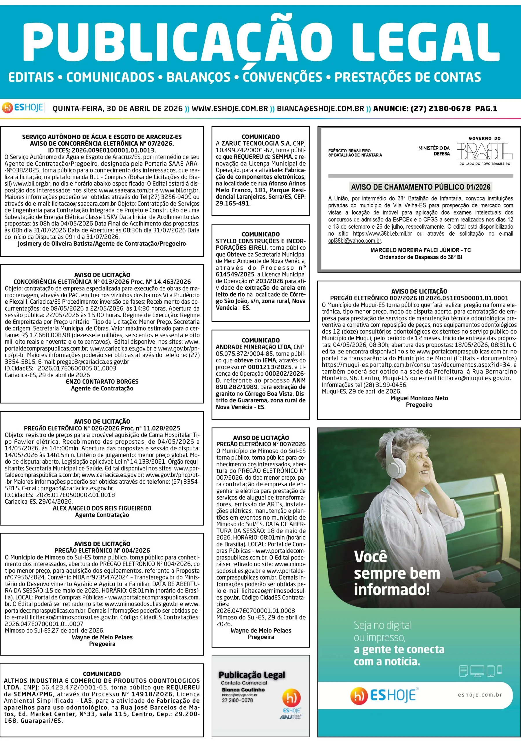 Publicação Legal 30/04/2026