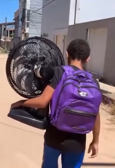 Calor e falta de estrutura: Mãe de aluno que levou ventilador para escola diz que sofreu ameaças