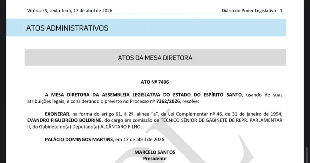 Após indiciado por falsidade ideológica eleitoral, servidor é exonerado da Ales