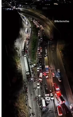 Casal morre e filhos gêmeos ficam feridos em engavetamento na Rodovia do Contorno