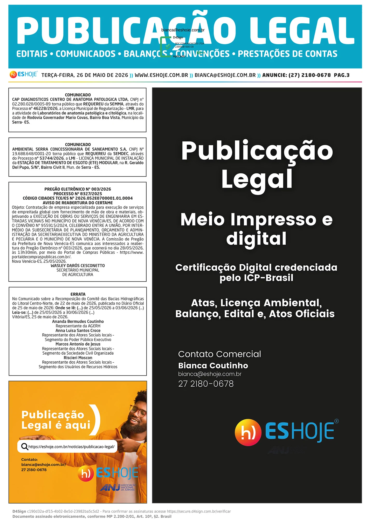 Publicação Legal 26/05/2026