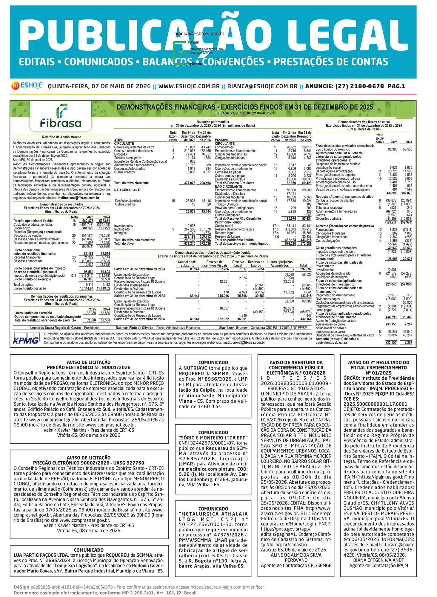 Publicação Legal 07/05/2026