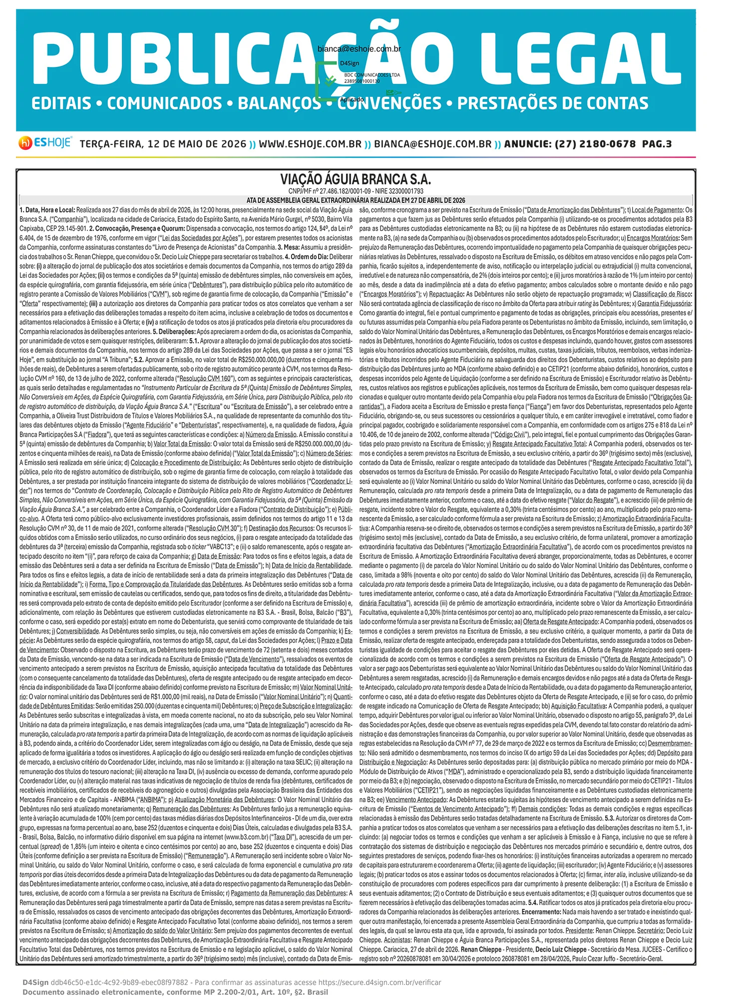 Publicação Lega 12/05/2026