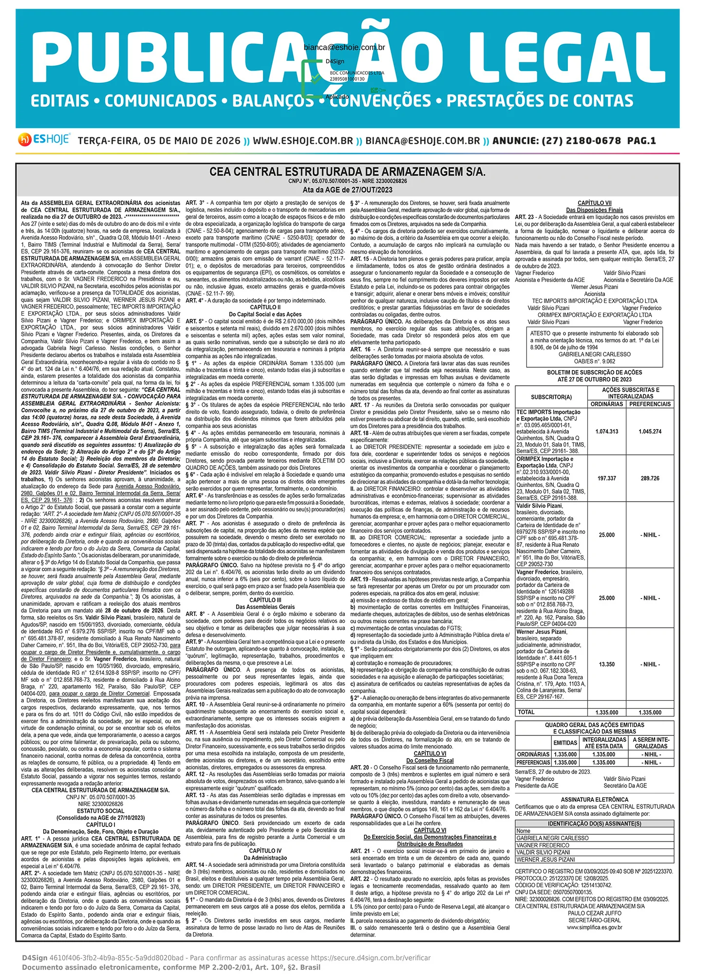 Publicação Legal 05/05/2026