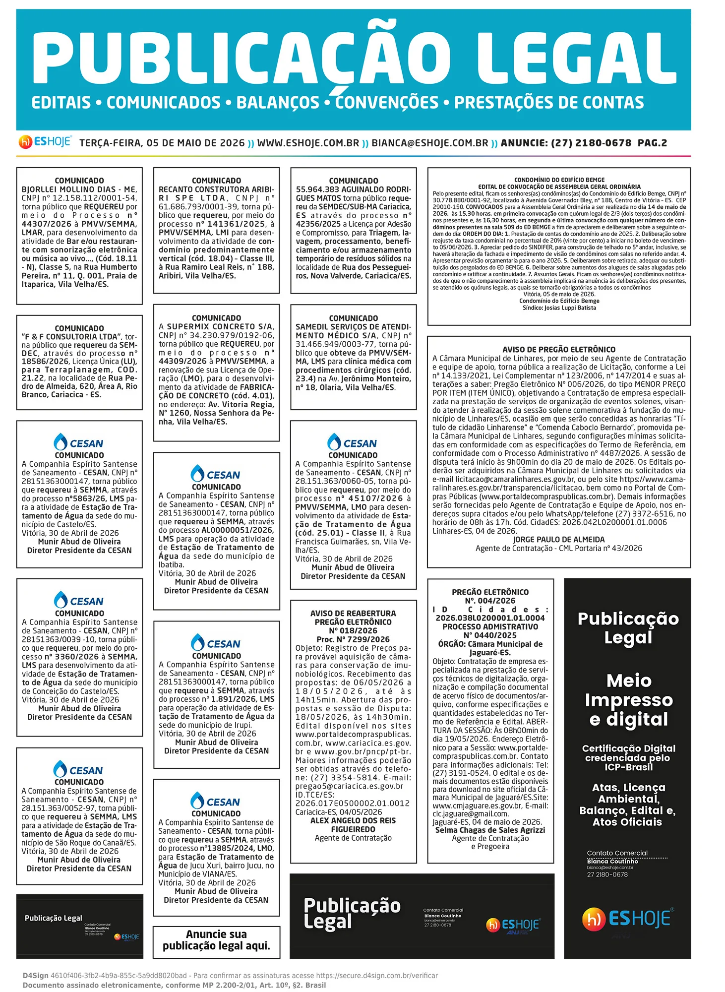 Publicação Legal 05/05/2026