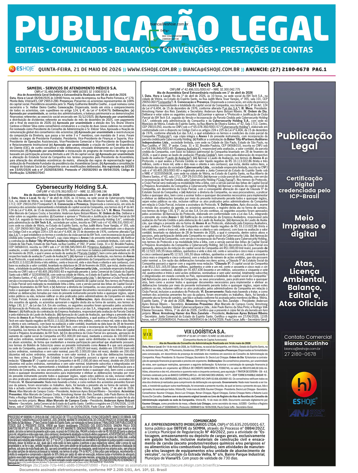 Publicação Legal 21/05/2026