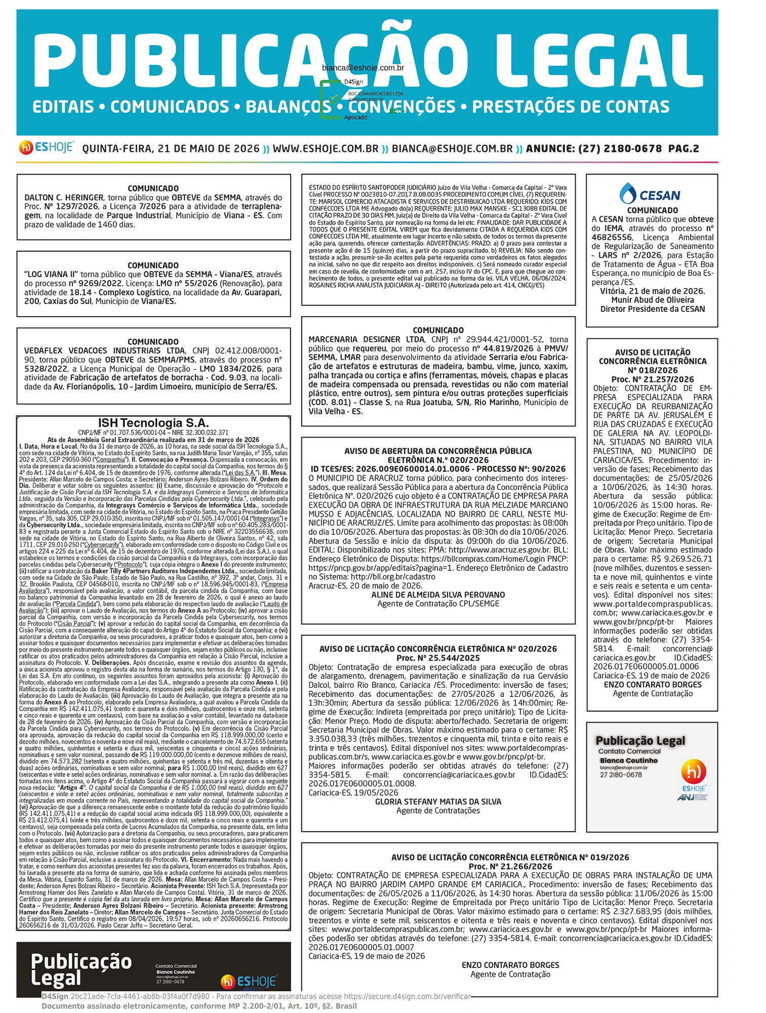 Publicação Legal 21/05/2026