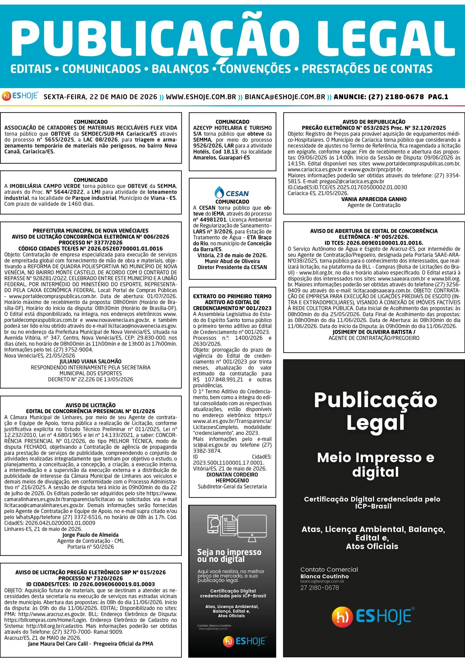Publicação Legal 22/05/2026